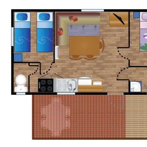 MOBILHOME 4 personas - Mobil-Home CONFORT IBARDIN 4 plazas