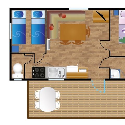MOBILHOME 4 personas - Mobil-Home IBARDIN*** 4 plazas