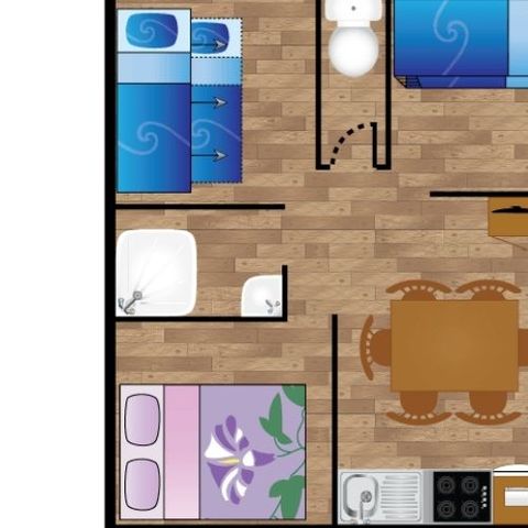 TIENDA DE LONA Y MADERA 6 personas - Casa de campo URCHILO 6 plazas