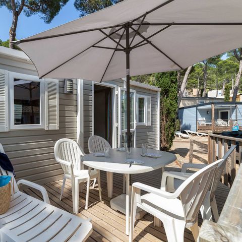 Mobile home 6 persons - Mobile-home | Comfort | 2 Bedrooms | 4/6 Pers. | Uncovered raised terrace | Air-conditioning.