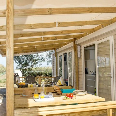 Mobile home 6 persons - Mobile-home | Premium | 3 Bedrooms | 6 Pers. | Raised terrace | Air-con.