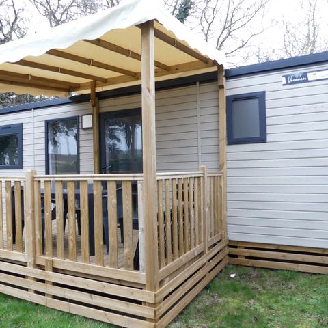 Mobilheim 4 personen - MOBILHEIM SAVANAH 30M² mit halb überdachter Terrasse