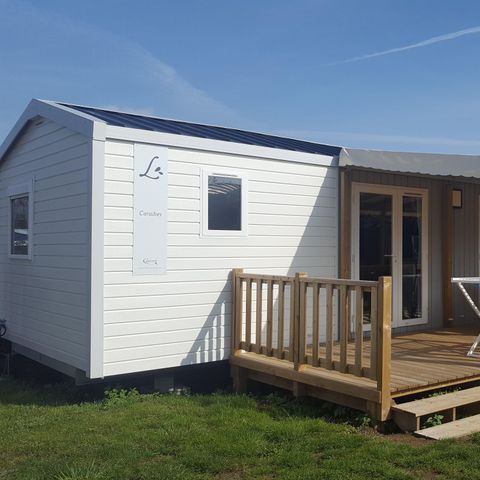 Mobilheim 6 personen - MOBILE HOME CARAIBES 3 Schlafzimmer 40m² mit halb überdachter Terrasse