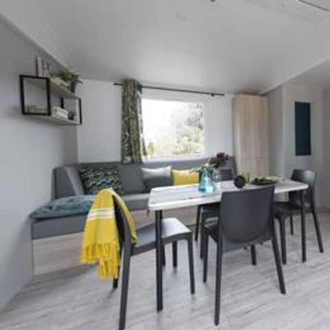 Mobilheim 6 personen - MOBILE HOME CARAIBES 3 Schlafzimmer 40m² mit halb überdachter Terrasse