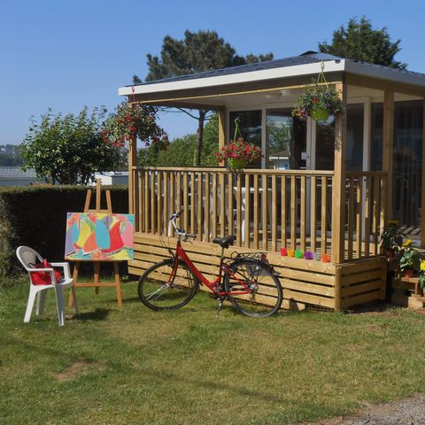 Mobilheim 4 personen - MOBILE HOME PANORAMA 25 M² mit überdachter Terrasse