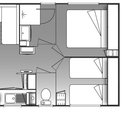 Mobilheim 4 personen - MOBILE HOME PANORAMA 25 M² mit überdachter Terrasse