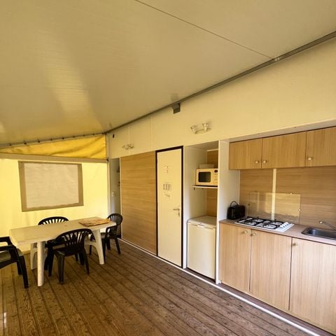 Canvas and wooden tent 5 persons - TITHOME 25m² - 2 bedrooms - NO WC AND BATHROOM
