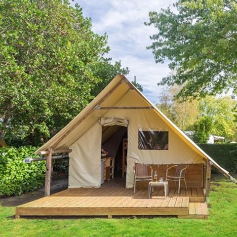 Tenda in tela e legno 4 persone - Tenda Eco Lodge | 2 Camere da letto | 3/4 Pers. | Senza bagno