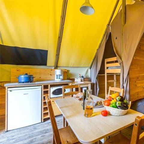 Tente en toile et en bois 4 personnes - Tente Eco Lodge | 2 Ch. | 3/4 Pers. | Sans SDB