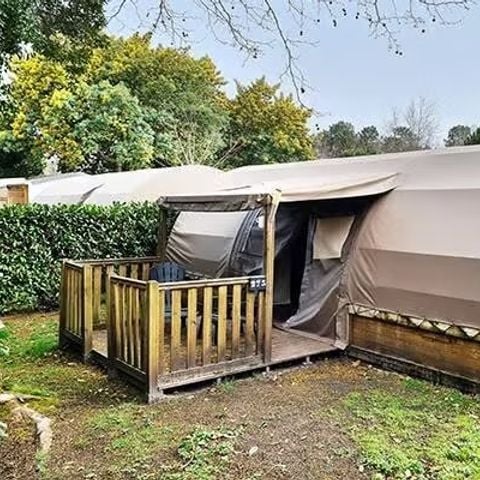 Bungalow toilé 8 personnes - Explorer | 4 Ch. | 6/8 Pers. | Terrasse surélevée non couverte | Sans SDB