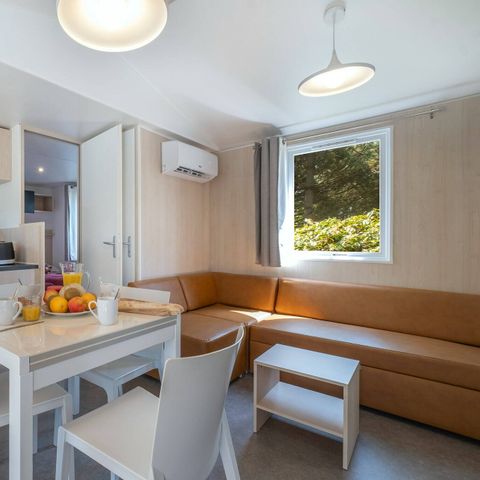 Stacaravan 4 personen - Stacaravan | Ultimate | 2 Slaapkamers | 4 Pers | Overdekt terras | 1 Badkamer | Airconditioning | TV