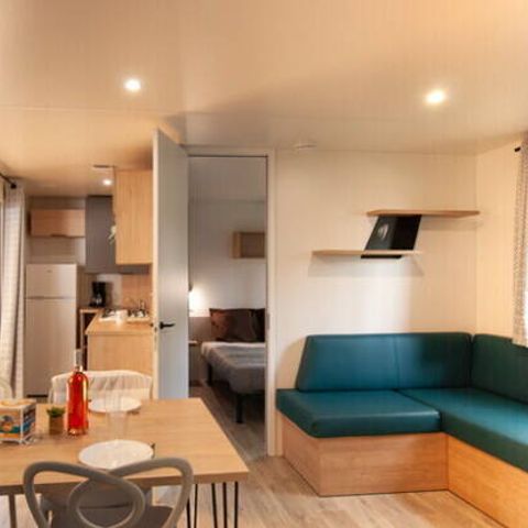 Stacaravan 6 personen - Stacaravan | Premium | 3 slaapkamers | 6 pers | Overdekt terras | 1 badkamer | Airconditioning | TV