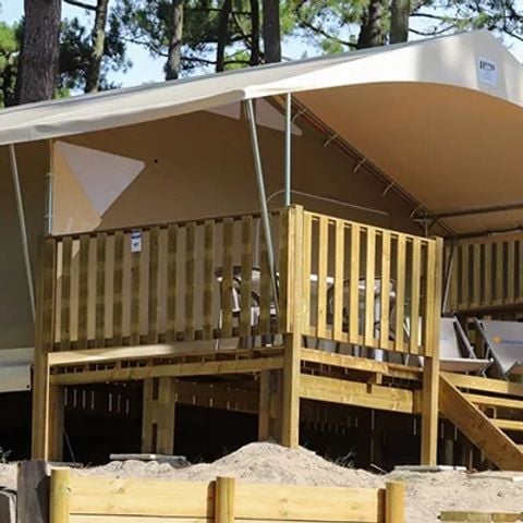 Canvas and wooden tent 5 persons - Lodge - without sanitary facilities LG5