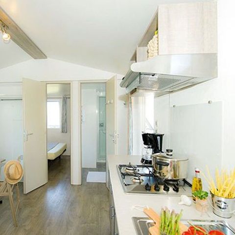 Mobilheim 6 Personen - Mobilheim Comfort XL 4/6 Personen Klimatisiert (ca. 30m²)