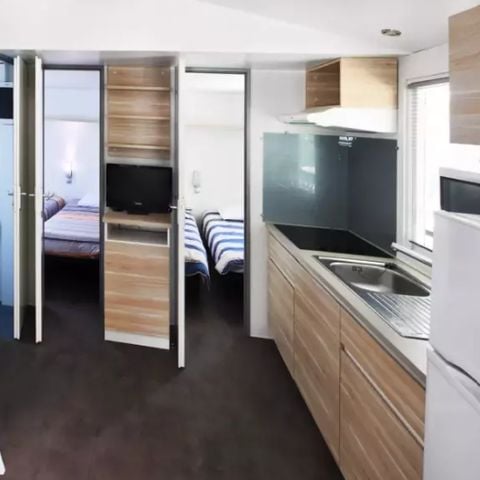 Stacaravan 6 personen - Mobile-Home 4 Kamers 6 Personen Airconditioning + TV