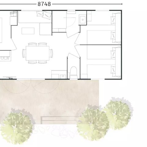 Mobilheim 6 Personen - Bahia 4 Zimmer 6 Personen + TV