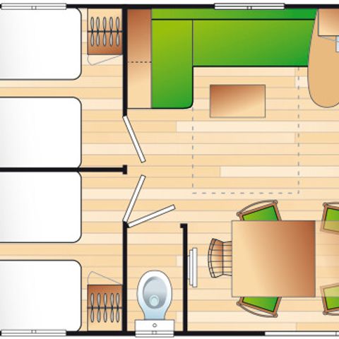 Stacaravan 6 personen - Stacaravan "Loisirs" - 3 slaapkamers - 7-14 jaar - tv - verwarming