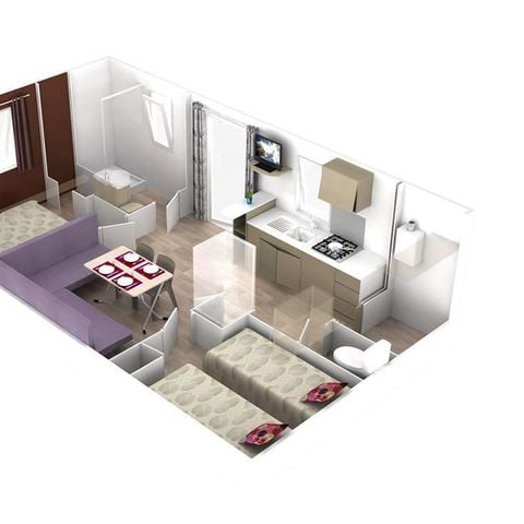 Mobile home 4 persons - PROVENCE 2 air-conditioned rooms with TV