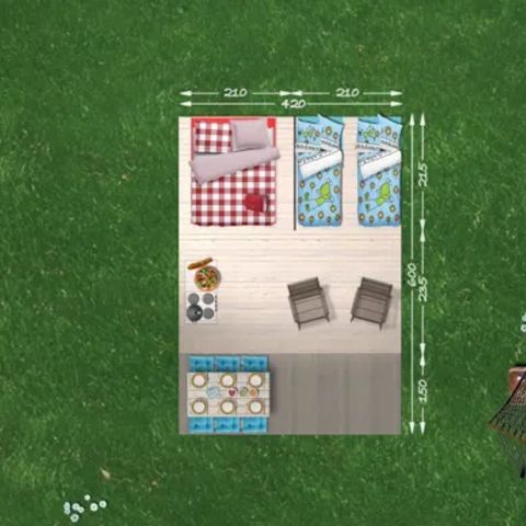 Zelt 5 Personen - SAFARI LODGE L 2 Zimmer ohne Sanitäranlagen