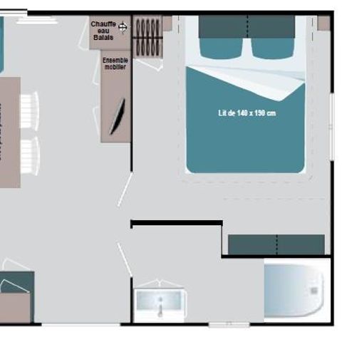 MOBILHOME 4 personas - 2 dormitorios + aire acondicionado