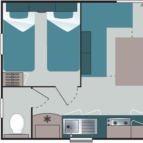 Mobile home 6 persons - 2 bedrooms - And convertible lounge - Air conditioning