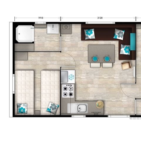 Mobile home 5 persons - AUTHENTIC - TV - PLANCHA