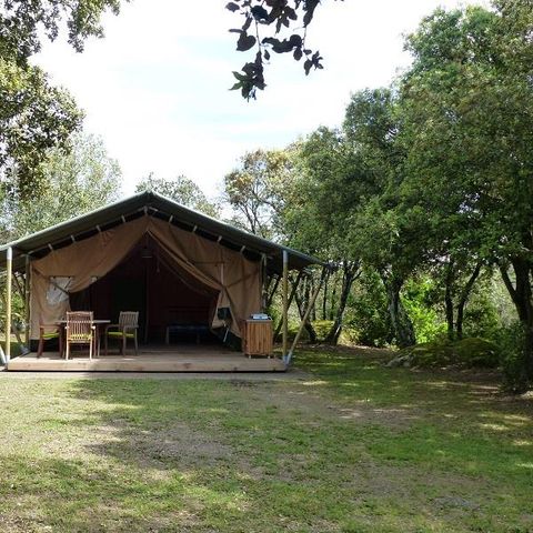 Bungalowzelt 5 personen - Lodge Safari Standard 25m² 2 Zimmer - Terrasse, inmitten der Natur (ohne Sanitäranlagen) 2/5 Pers.