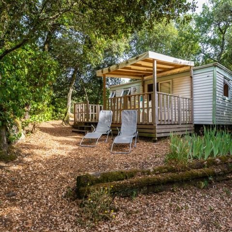MOBILHOME 4 personnes - Mobil-Home Confort -28m² -2 chambres - terrasse semi-couverte - TV - Clim 2/4 pers