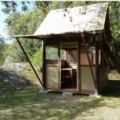 Safarizelt 4 personen - Bivouac-Zelt XL auf Stelzen Standard 2 Zimmer - mitten in der Natur (ohne Sanitäranlagen) 2/4 pers.