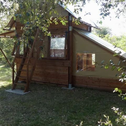 Safarizelt 4 personen - Bivouac-Zelt XL auf Stelzen Standard 2 Zimmer - mitten in der Natur (ohne Sanitäranlagen) 2/4 pers.
