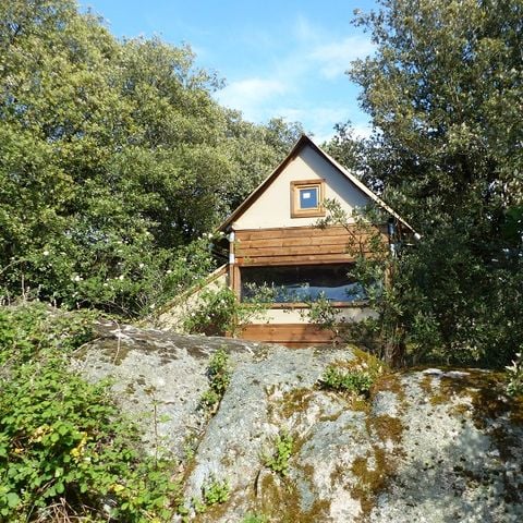 Canvas and wooden tent 4 persons - Tent Bivouac XL sur pilotis Standard 2 chambres - en pleine nature (sans sanitaires) 2/4 pers