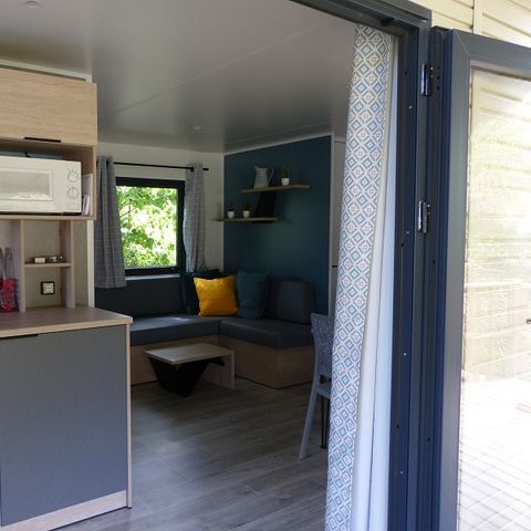 Mobilheim 5 personen - Mobilheim Premium -30m² -2 Schlafzimmer - überdachte Terrasse - TV - Klimaanlage 2/5 Pers.