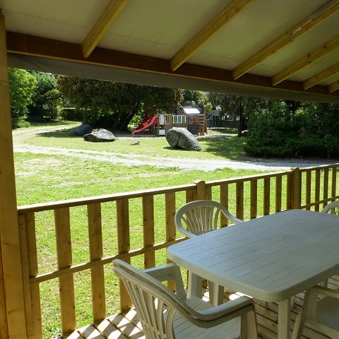 Mobilheim 5 personen - Mobilheim Premium -30m² -2 Schlafzimmer - überdachte Terrasse - TV - Klimaanlage 2/5 Pers.