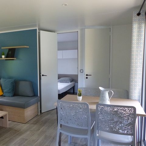 Mobilheim 5 personen - Mobilheim Premium -30m² -2 Schlafzimmer - überdachte Terrasse - TV - Klimaanlage 2/5 Pers.