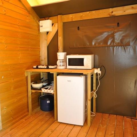 TIENDA DE LONA Y MADERA 5 personas - LODGE, sin instalaciones sanitarias