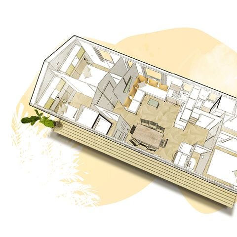 MOBILHOME 9 personnes -  Cottage face au terrain de foot 8/9 pers