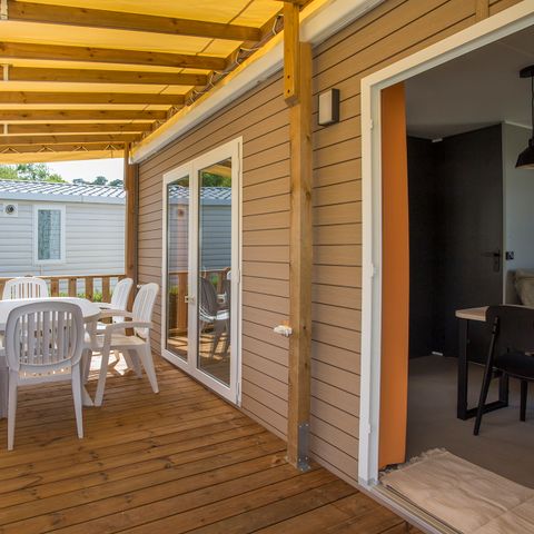 Stacaravan 6 personen - CARAIBES - 2 slaapkamers - TV