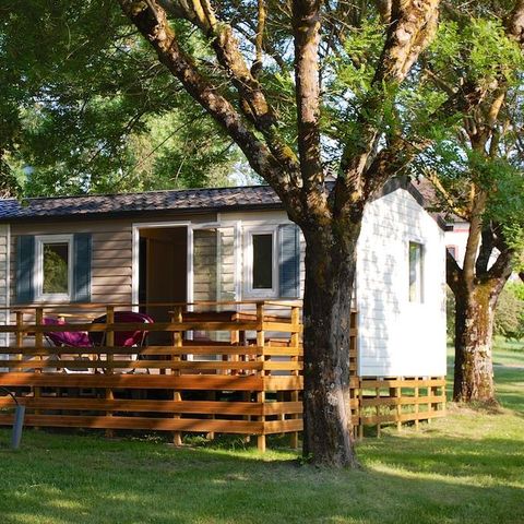 Stacaravan 6 personen - Stacaravan 27m² + terras (4 volw max + 2 pers. - 18 jaar) 4/6 pers