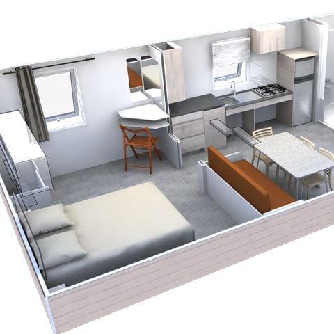 Stacaravan 4 personen - Stacaravan GRAND ESPACE ( PMR en familie) 4 pers