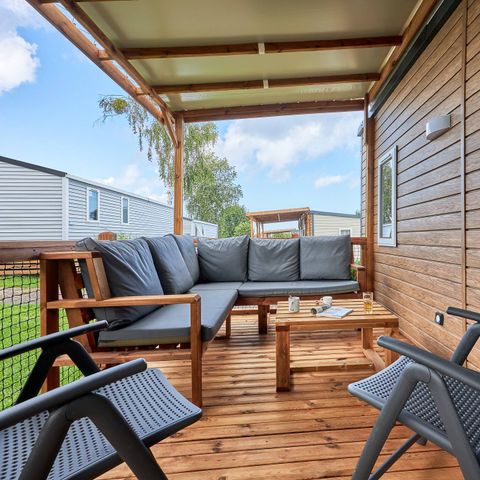 BUNGALOW 6 personnes - Mobil-home | Premium Exclusive | 3 Ch. | 6 Pers. | Terrasse Lounge | Clim. | TV