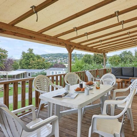 Stacaravan 4 personen - Stacaravan | Premium Exclusief | 2 Slaapkamers | 4 Pers | Terras Lounge | Airconditioning | TV