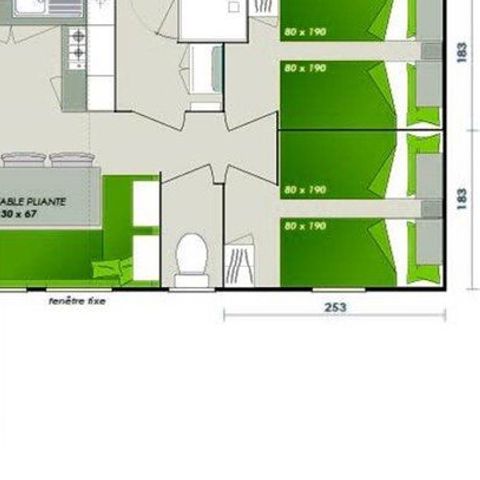 Stacaravan 6 personen - Comfort