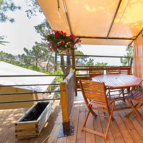 Tent van canvas en hout 5 personen - VICTORIA