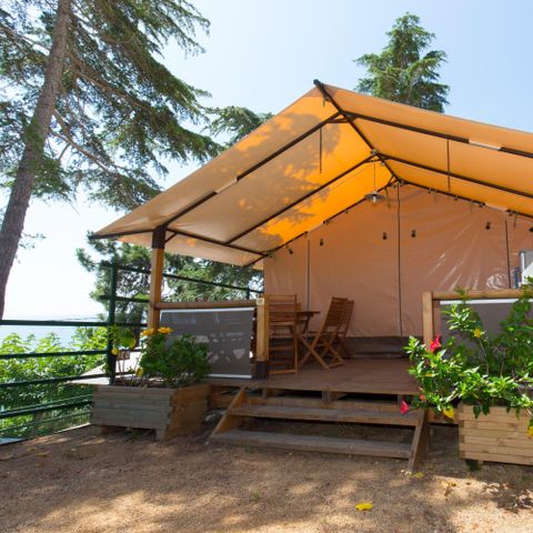 Tent van canvas en hout 5 personen - VICTORIA