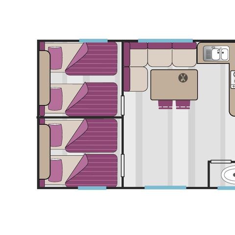 CASA MOBILE 6 persone - Mobilhome PAVILLON - 3 camere da letto con aria condizionata 6 pers.