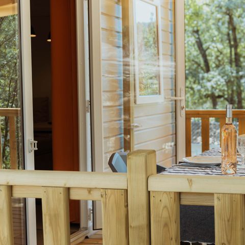 MOBILHOME 2 personnes - CAHUTE - 1 chambre télévision climatisé - Modèle 2024