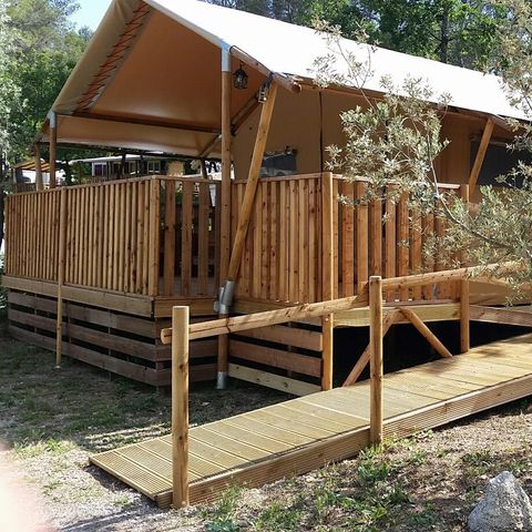 Safarizelt 4 Personen - HUTTE - 2 Zimmer mit Bad 4 pers.