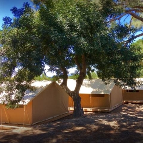 Tente en toile et en bois 4 personnes - Glamping Lodge 1/4 pers