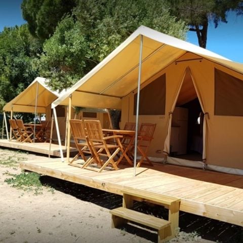 Tente en toile et en bois 4 personnes - Glamping Lodge 1/4 pers