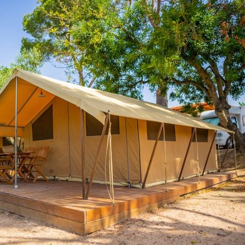 Tente en toile et en bois 4 personnes - Glamping Lodge 1/4 pers